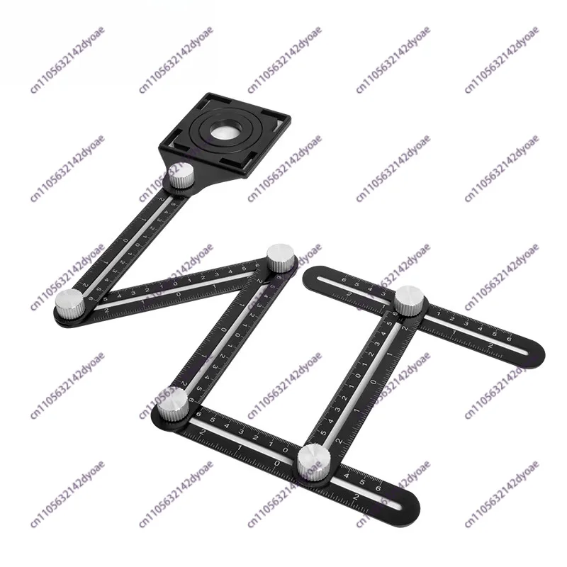 Tile Hole Locator Aluminum Folding Positioning Ruler Professional DIY Wood Tiling Flooring Tool Angle Ruler Finder Template Tool