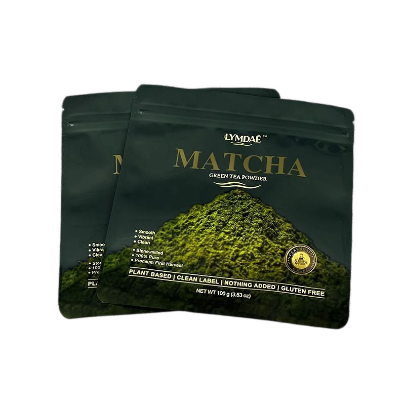 

High-end Custom MATCHA Packaging Bag 100% Pure Natural Organic Matcha Powder 100g/Bag Aluminum Foil Self Sealing Multi-purpose