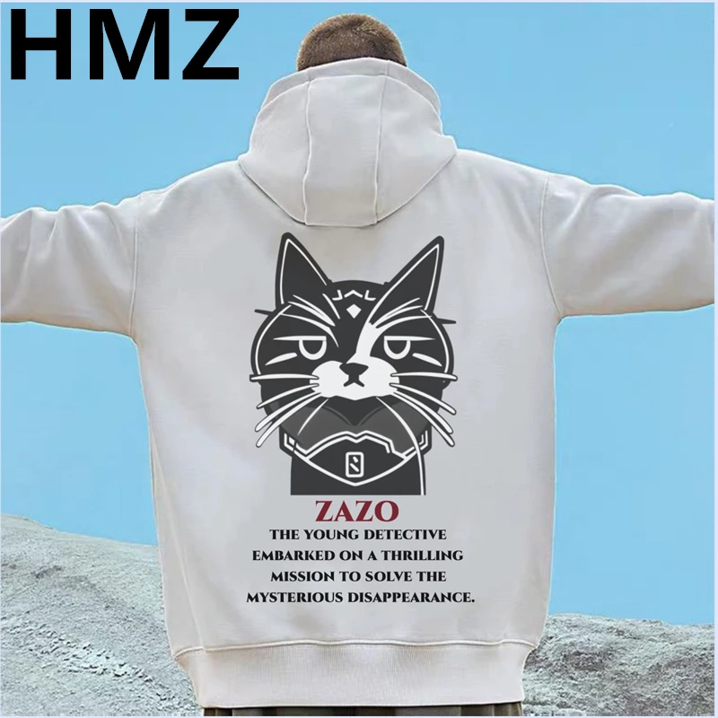 HMZ Winter Original Cat Print Hoodies Men Autumn Casual Oversized Long Sleeve Hoodie Pullovers Harajuku Unisex Loose Sweatshirts