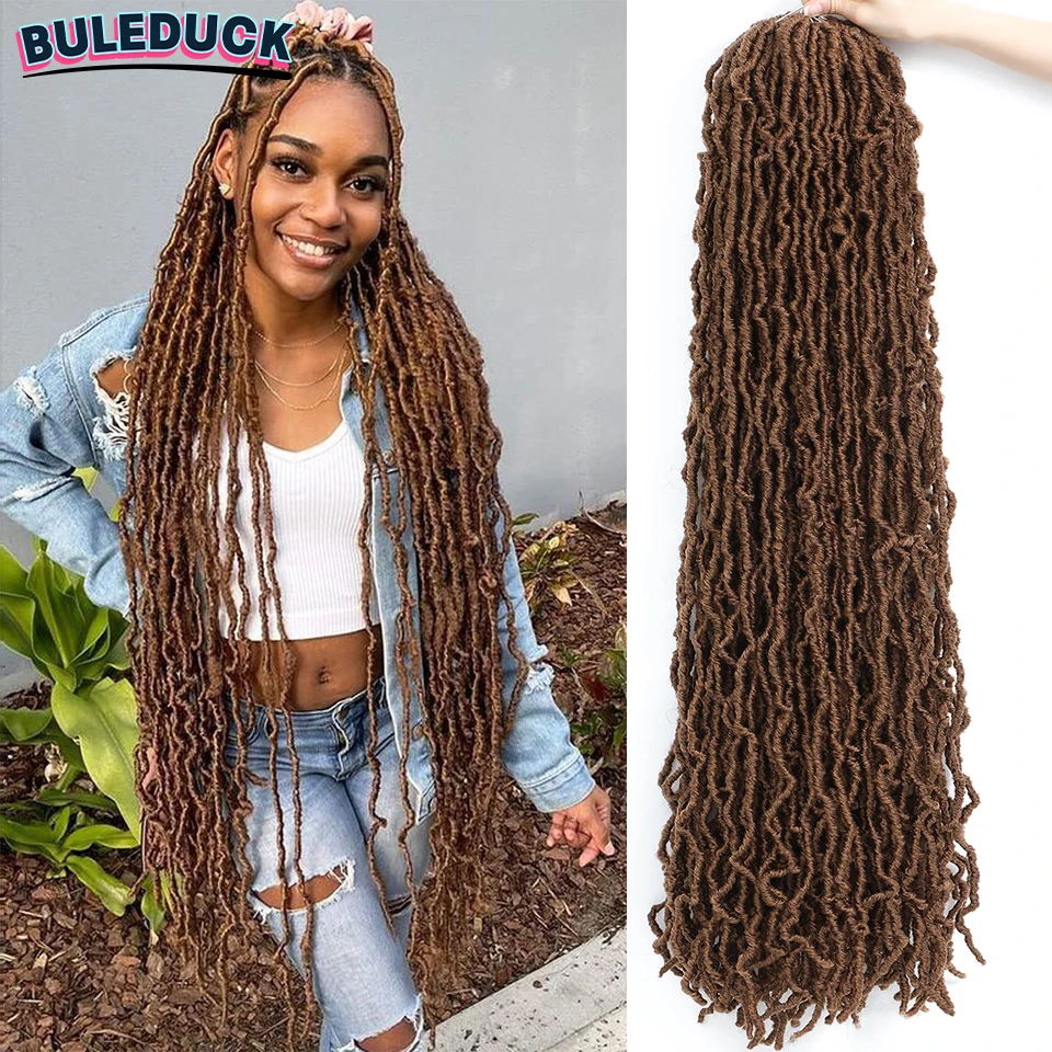 Super Lange Faux Locs Gehaakt 36 Inch 350 Rood 13 Kleuren Gekrulde Golvende Zachte Locs Gehaakte Vlechten Synthetische Voorluste Gehaakte Locs