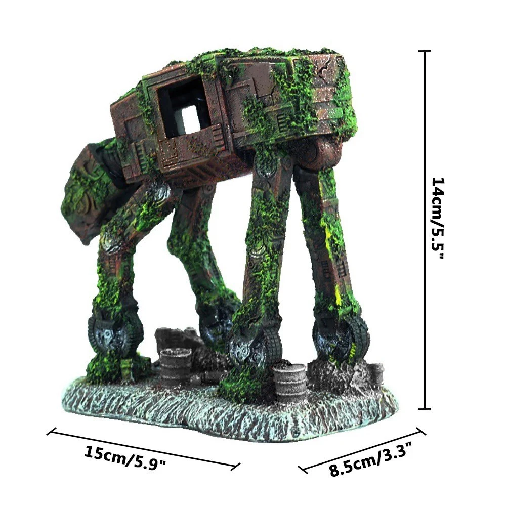 Autobot Robot Dog Shape Aquarium Landscape Decorations Simulation Fish Tank Ornaments Resin Crafts Eco-friendly Pet