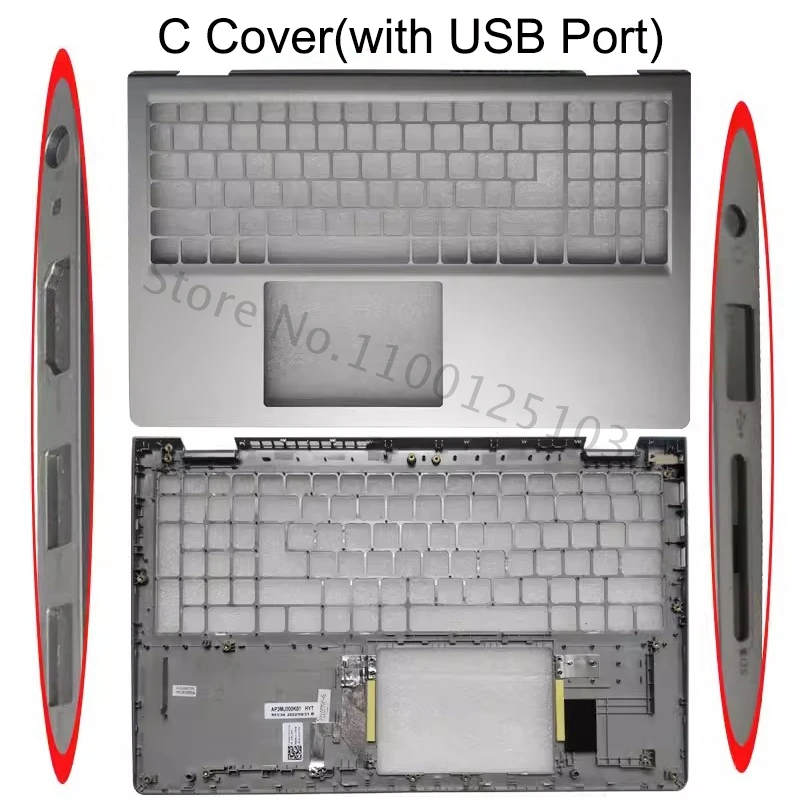 Imagem -05 - Base Inferior para Dell Laptop Lcd Tampa Traseira Moldura Frontal Dobradiças Palmrest Superior a b c d Shell Dell Inspiron 15 3530 3535 Novo Case