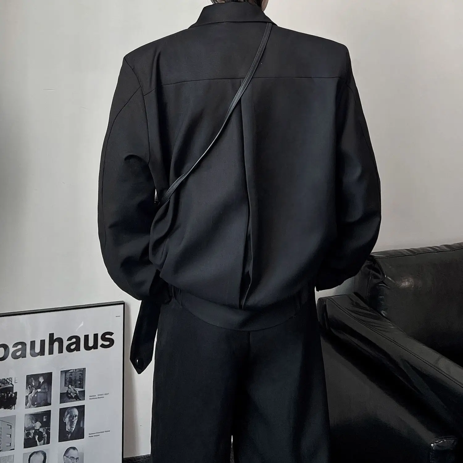 2024 Autumn New Korean Fashion High-end Design Black Jackets for Men Oversized Loose High Street Bomber Jacket Men Coats