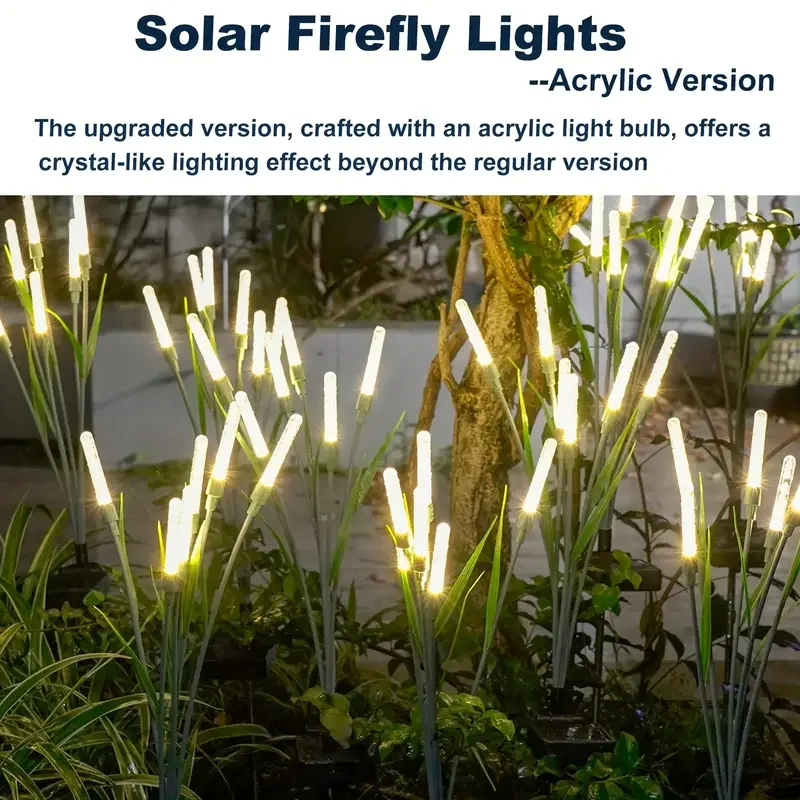 

4/8pcs Solar Reed Garden Lights - Auto-On, Waterproof, Patio/Pathway Decor, Holiday&Garden Ambiance, Gift Idea