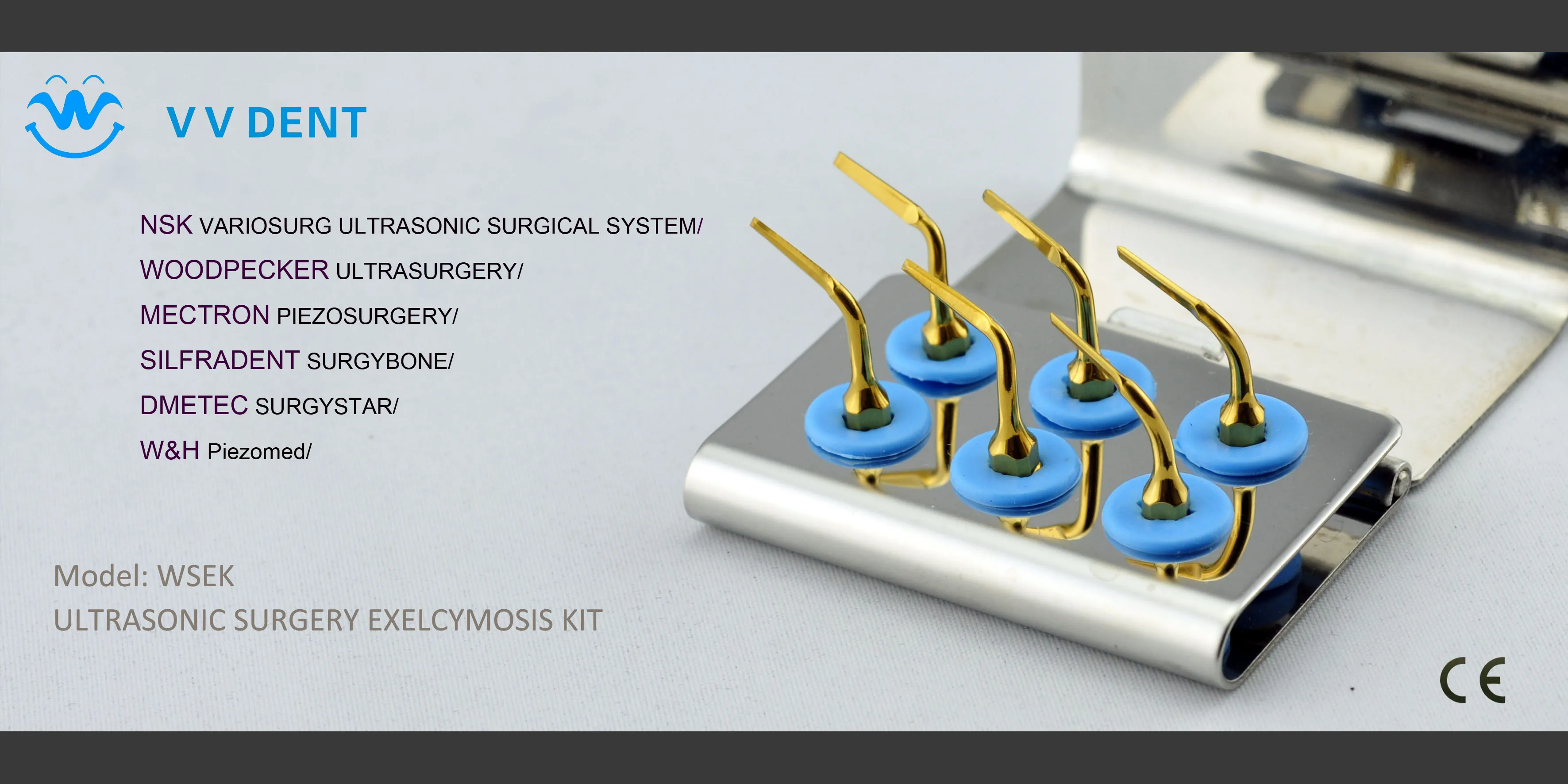 VVDental Piezosurgery Tips Kit Premium Ultraschall-Zahneinsätze mit gehärteter Metallstruktur für Woodpecker Mectron Einheiten Werkzeuge – Detail 3