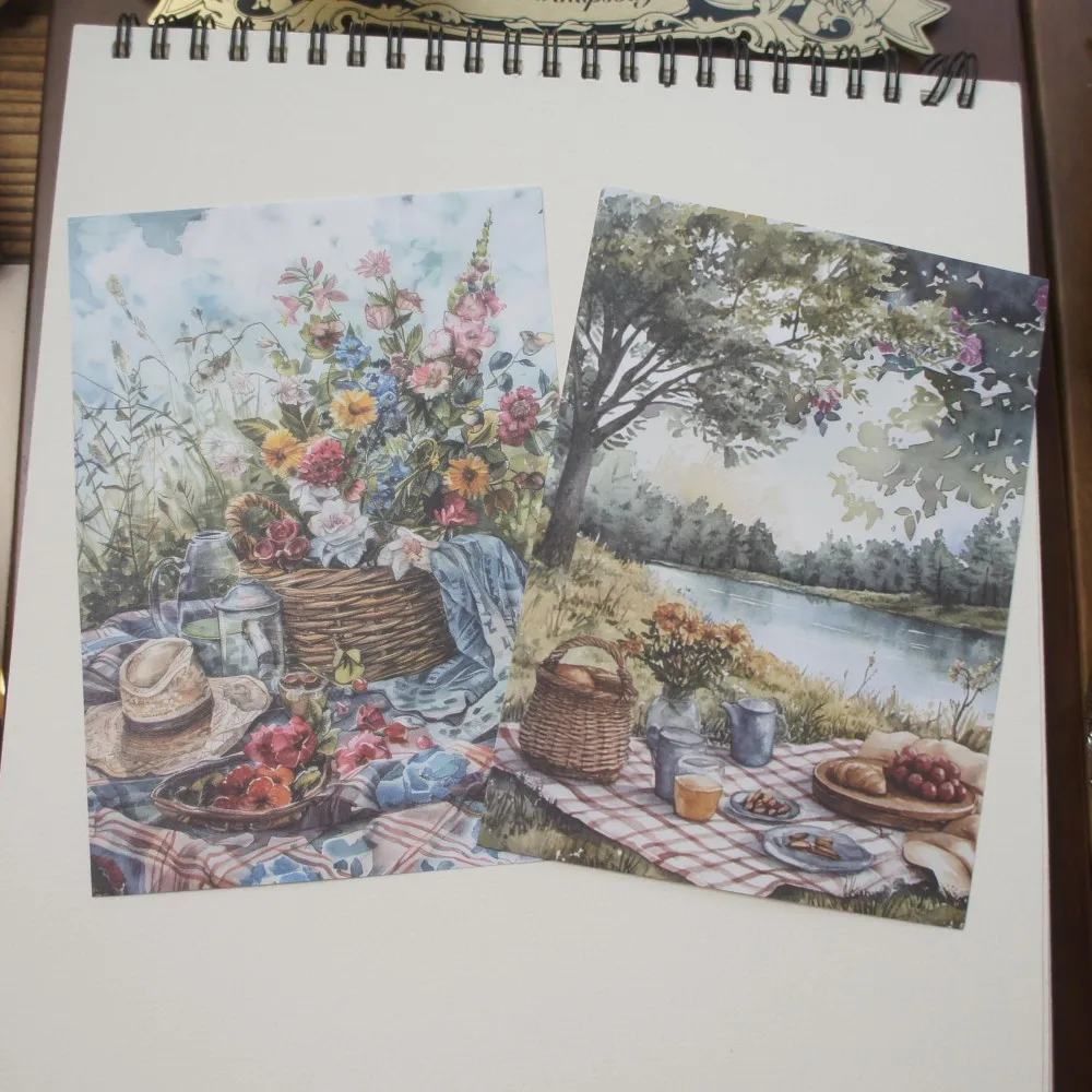 

30 Sheet Nature Picnic Painting Background Paper Design Craft Paper Gift Decoration Scrapbooking Handmade DIY