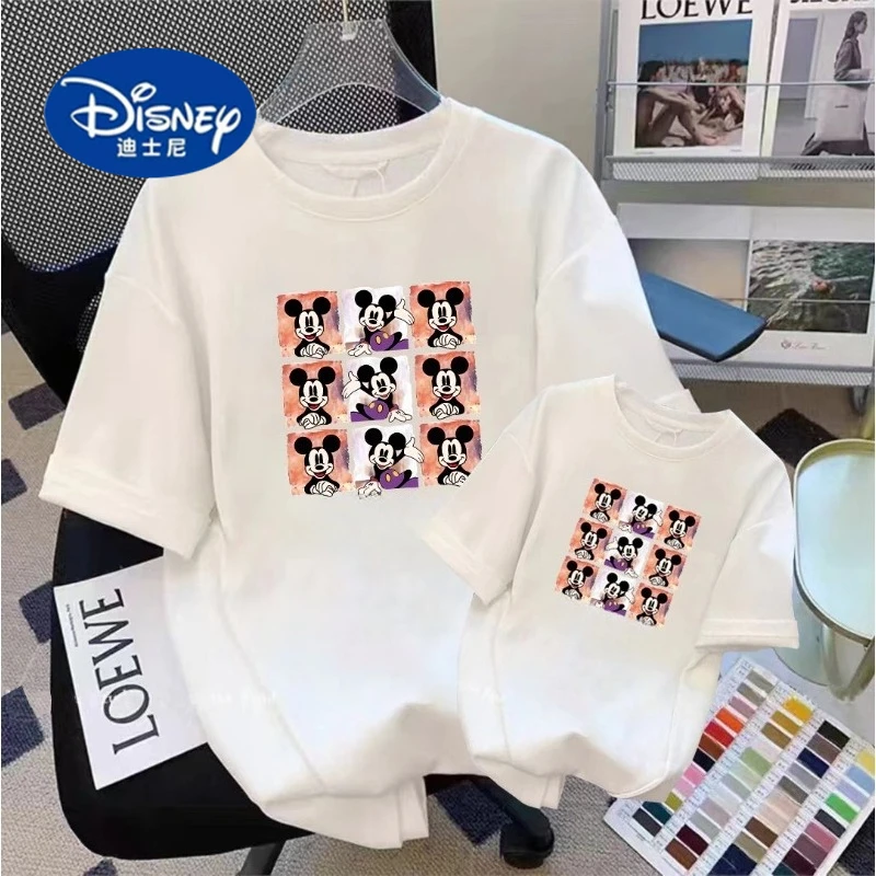 

Disney 2025 New Summer Family T-Shirts Kindergarten Sports Day Mother Daughter Matching Fashion Outfits