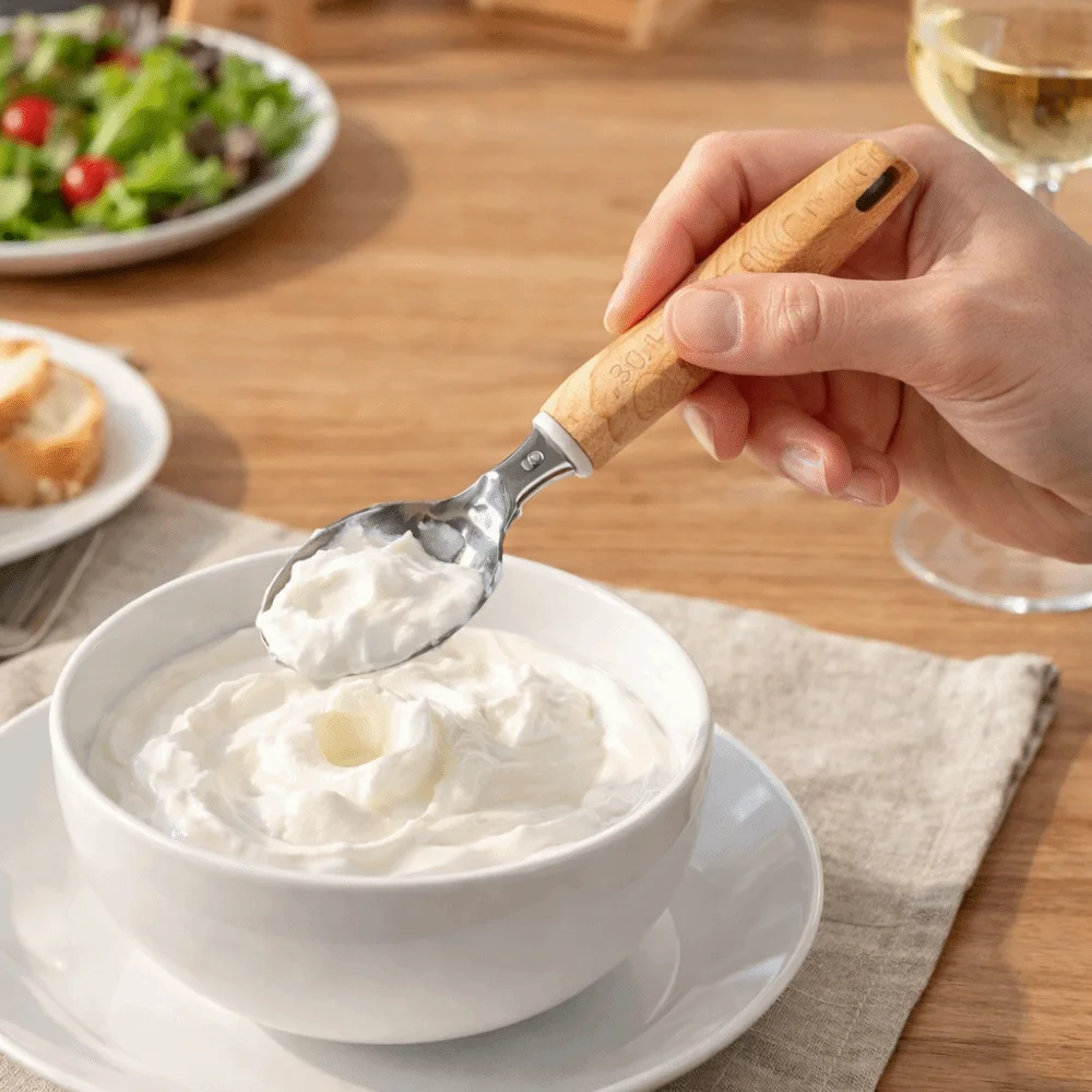 Stainless Steel Spring-loaded Ice Cream Scoop Wood-grain Handle Trigger Release Semicircle Ice Cream Spoon Comfortable Grip