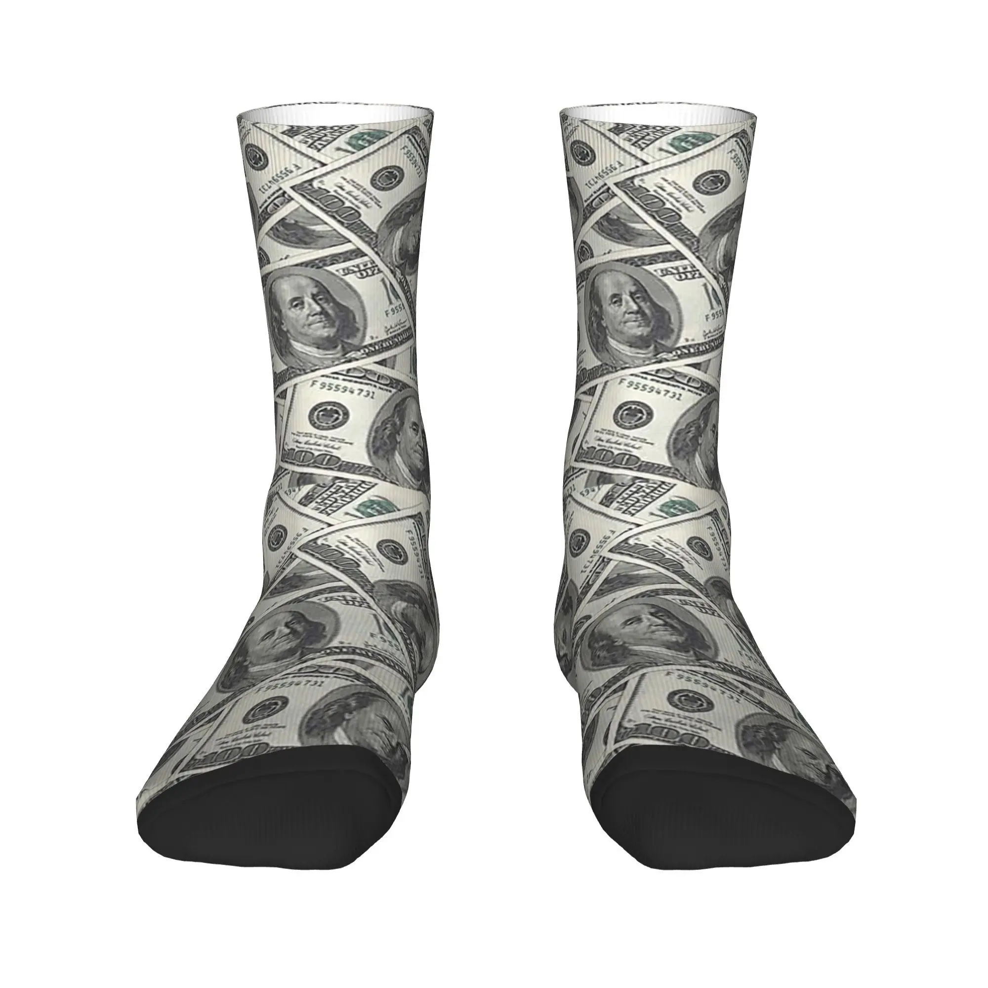 

Rich Money, новинка, носки с долларами, впитывающие пот чулки в стиле Харадзюку, всесезонные длинные носки, аксессуары для унисекс, рождественские подарки