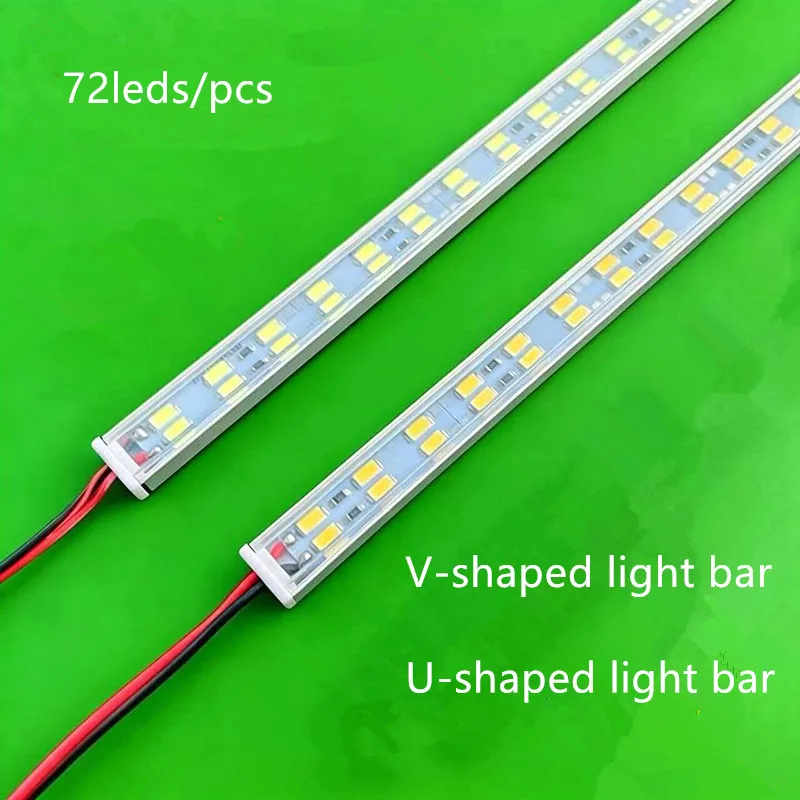 Super Bright 72LEDs LED bar DC12V 50cm kitchen storage shelf LED profile aluminum channel rigid strip for indoor lighting
