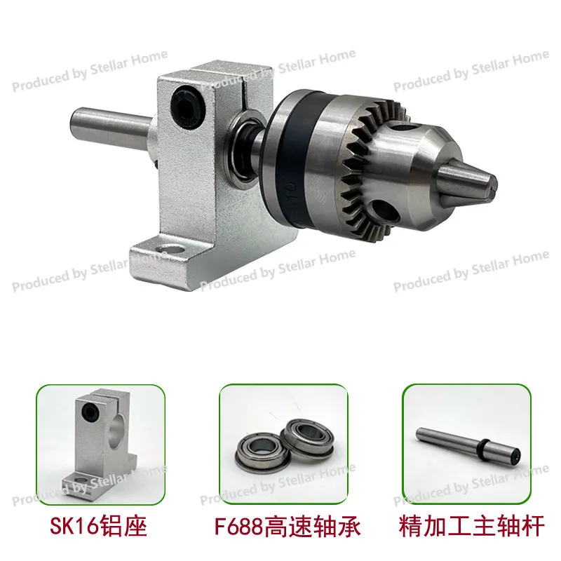 Chuck Tailstock Small Lathe Movable Thimble Diy Homemade Lathe Accessories Rotate Chuck Sk16 Bearing Buddha Bead Machine