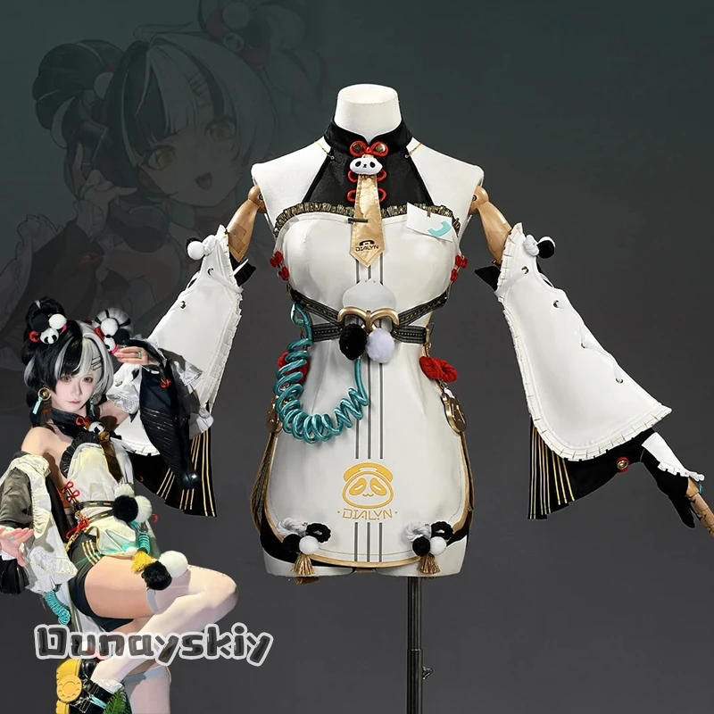 Dream ZS @ juego Zenless Zone Zero Dialyn disfraz de Cosplay Panda vestido de niña Cheongsam Dialyn peluca pendientes mujeres Halloween juego de rol