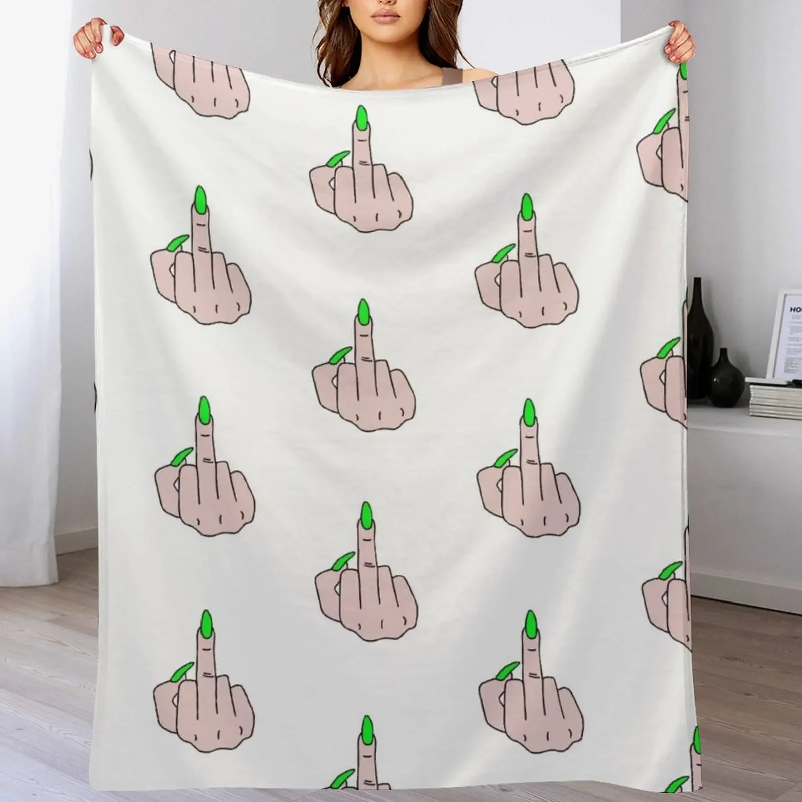 Middle finger Throw Blanket Anti Shedding Soft Fuzzy Blanket for Home