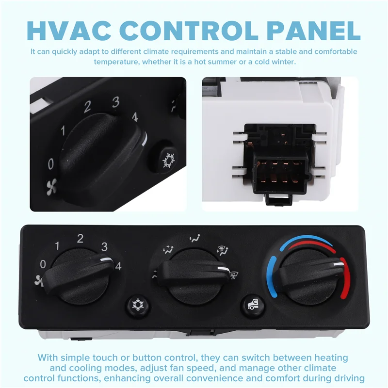 

AS57-HVAC Control Panel For Peterbilt 337 348 389 Q21-6119 Temperature Control Panel Switch AC Air Conditioning Control Switch