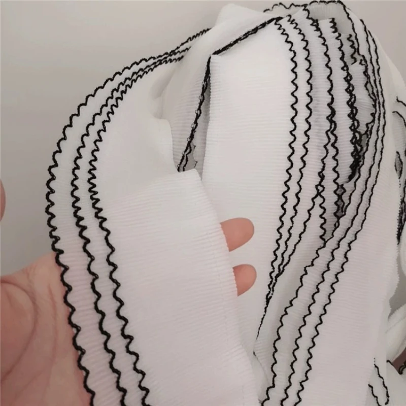 Trend White Black Three-layer Chiffon Mesh Tulle Lace Trim Fabric DIY Doll Skirt Cuffs Curtain Edge Sewing Accessories Material