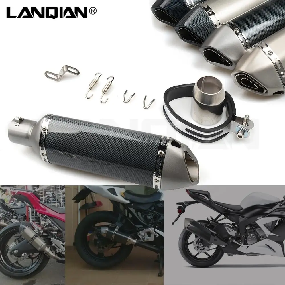 

51mm Motorcycle Exhaust Pipe Moto Bike Pot Escape Exhaust Sport Exhaust For Kawasaki ZX12R ZX6R ZX9R ZX14R Z750 Z1000 VN900