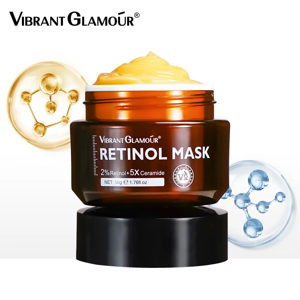 VIBRANT GLAMOUR Revitalizing Retinol Sleep Mask Reduces Wrinkles Evens Out Skin Tone Repairs Dark Spots Helps Delay Aging 10PCS