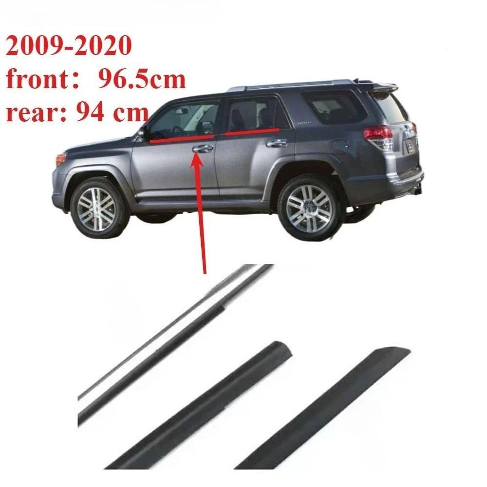 

4 шт., защитное уплотнение из черного или хромированного стекла для Toyota 4Runner 2009-2020 75711-35011, резиновый ламинат для окон, снаружи
