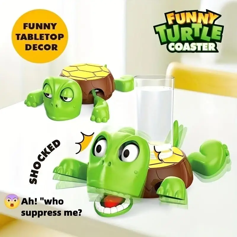 

3D-печатная подставка для кружки «Паникующая черепаха» с забавным выражением лица, декоративный коврик для кофе и чая, термоизоляционная подставка для дома и офиса