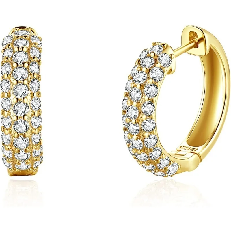 

S925 Sterling Silver Earrings With GRA Certificate Lab Moissanite Diamond Stud Earrings Plated 18K Gold Hoop Women Men Jewerly