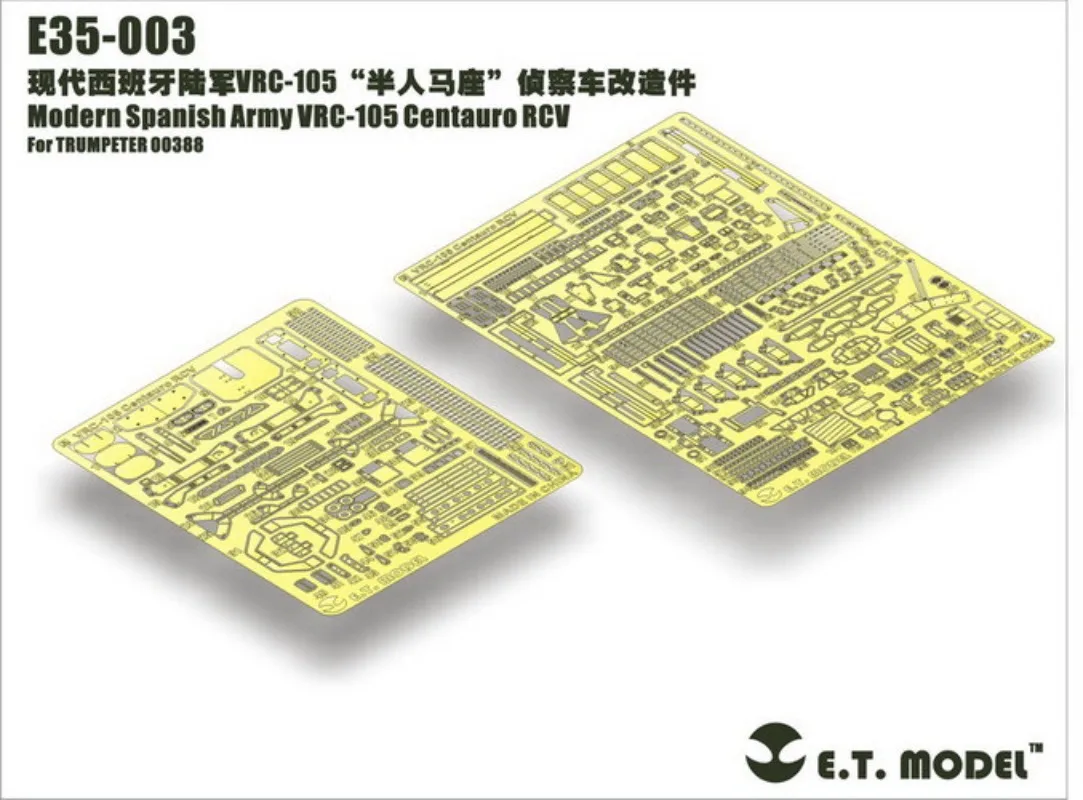 E.T.MODEL 1/35 E35-003 Set de Detalles PE del Ejército Español Centauro VRC-105 para TRUMPETER 00388