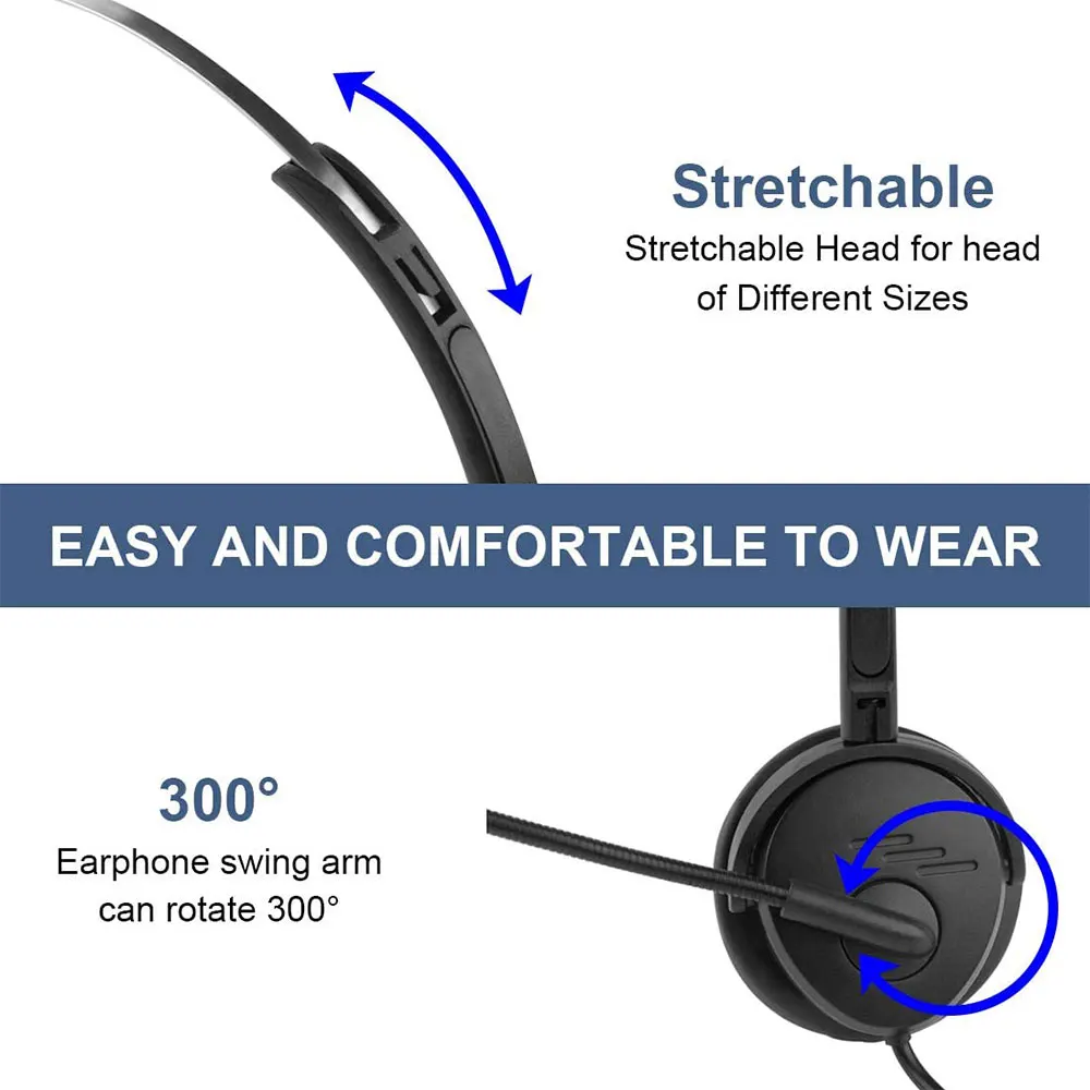 2022 cuffie cablate cuffie USB da 3.5mm con microfono a cancellazione di rumore operatore telefonico cuffie cablate per ufficio cuffie per Call