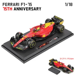 Bburago 1:18 2022 Ferrari F1-75 75th Anniversary #16 Leclerc #55 Sainz Monza Italian GP Formula Diecast Car Collectiion Toys