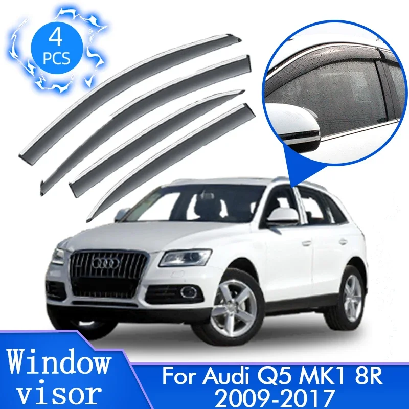 

For Audi Q5 MK1 8R 2009 2010 2011 2012 2013 2014 2015 2016 2017 Window Visor Rain Side Deflector Shades Ventvis Car Accessories