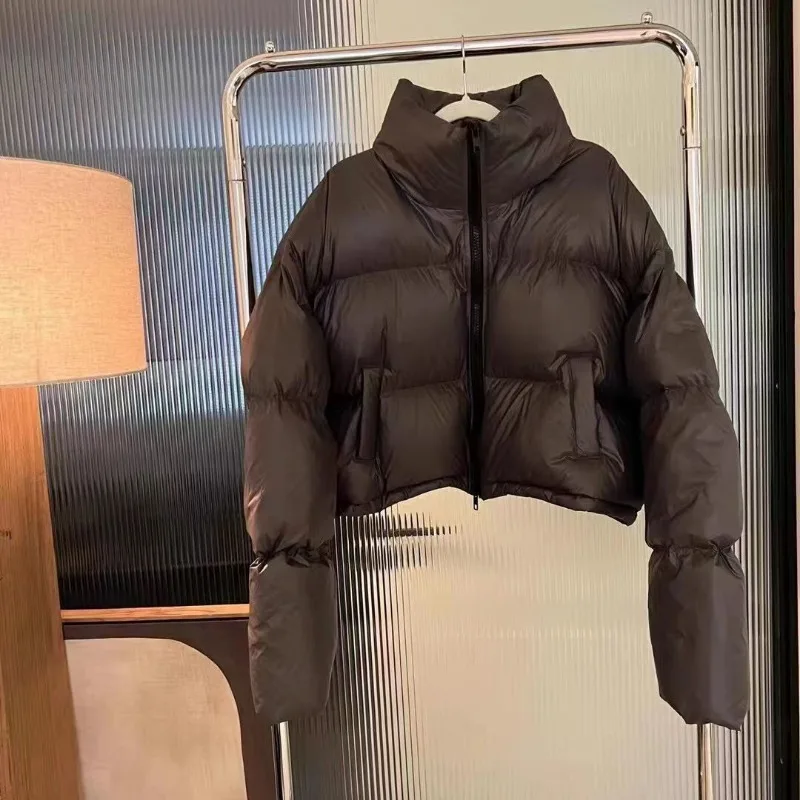 Women Coat 2026 New Loose Thicken Stand Collar Down Jacket Comfort Short Styles Zippers Long Sleeves Jacket Women Clothing