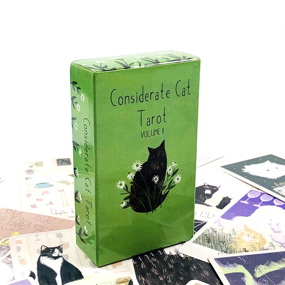 Considerate Cat Tarot Cards Family Leisure Entertainment Cards Game Divination Board Playing Game,Halloween and Christmas Gifts