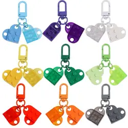 Fashion Separable Couples Friendship Cute Key Ring Building Block Keychains Key Buckle Heart Pendant