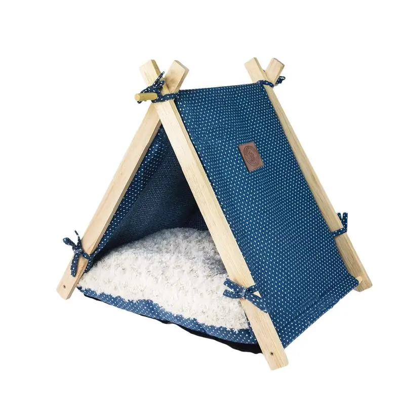 

Dog Teepee Indoor Cat House Washable Semi Enclosed Cozy Pet Bed With Thick Cushion Portable Teepee Kitten Puppy Tents House