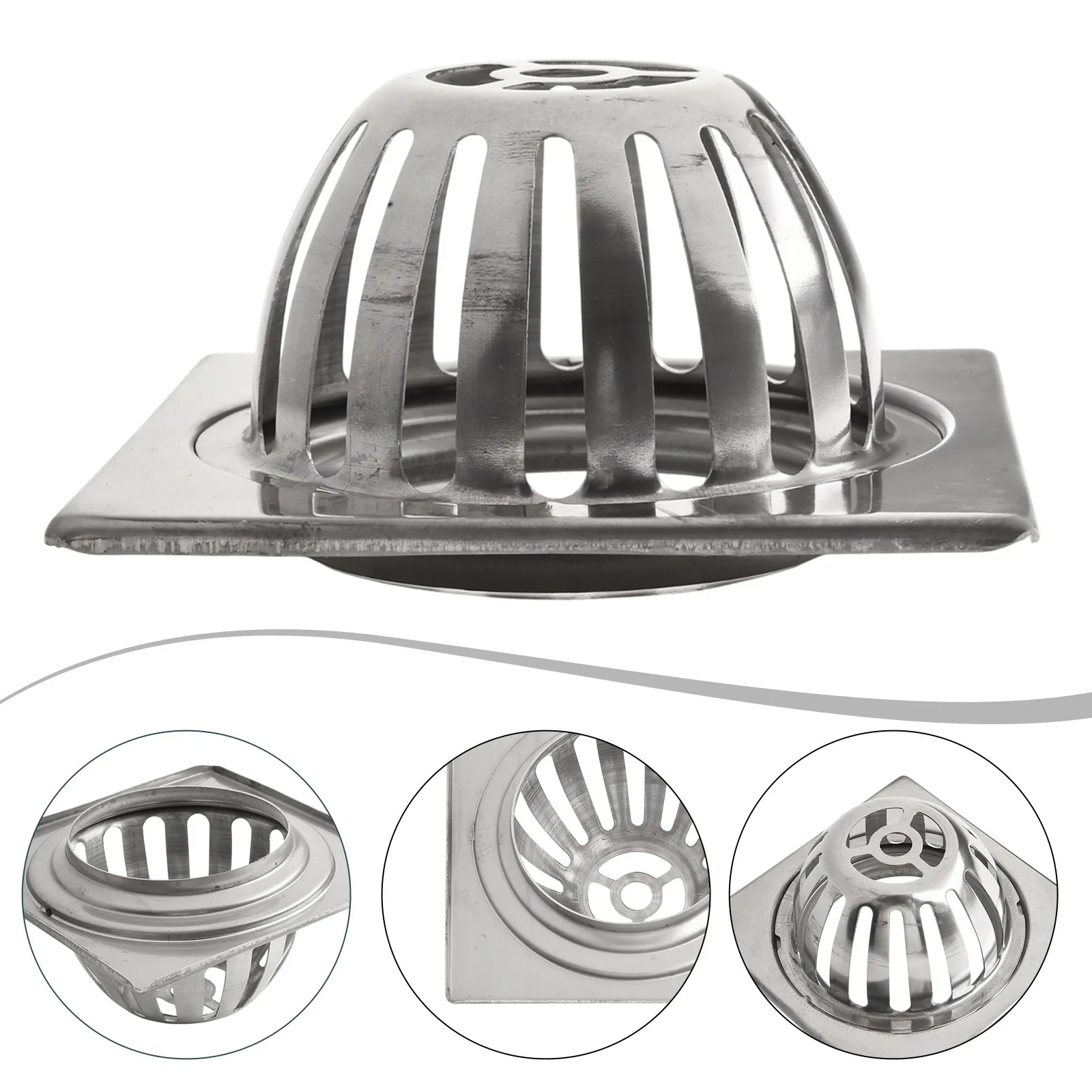 Stainless Steel Balcony Floor Drain Cover for Outdoor Roof Bathroom Floor Drainage Protection with Anti Blockage Design