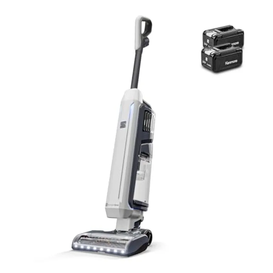 Cordless upright vacuum for carpets, hard floors and pets: 24V lithium-ion, black-gray, hair eliminator nozzle, lift-up design,