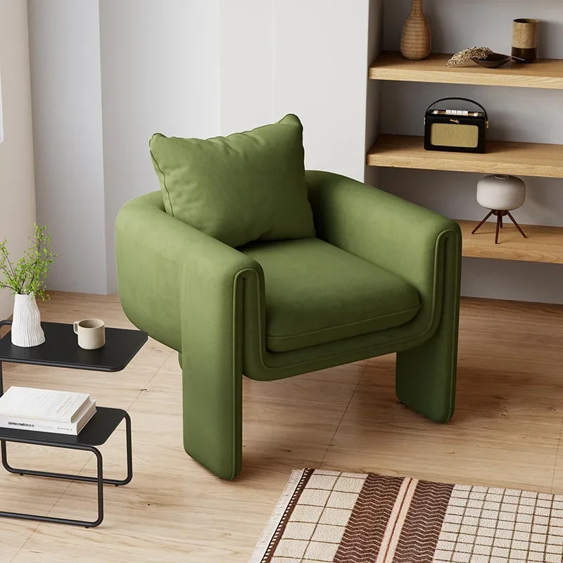 Nordic light luxury sofa chair, living room, homestay model house, simple designer fabric single sofa