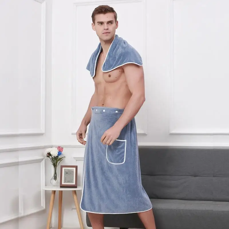 Large Size Men's Bath Towel Full Body Swimming Bath Robe for Heavy Men up to 200 Pounds Anti-Slip Microfiber Towel