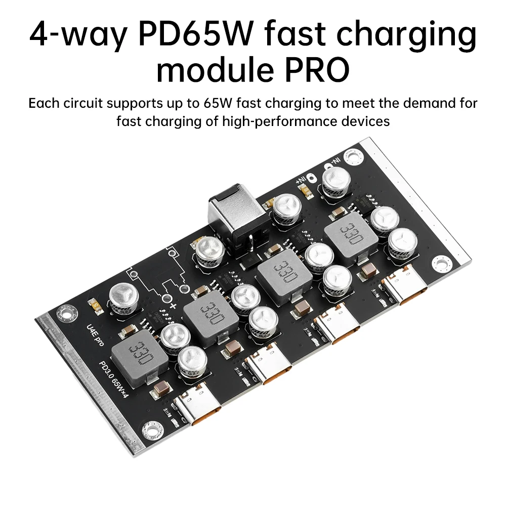 

4-Way PD 65W Fast Charging Module PRO Type-C PD3.0/2.0 QC3.0/2.0 FCP AFC Quick Charging Charger Board DC5.5*2.5/DC5.5*5.1