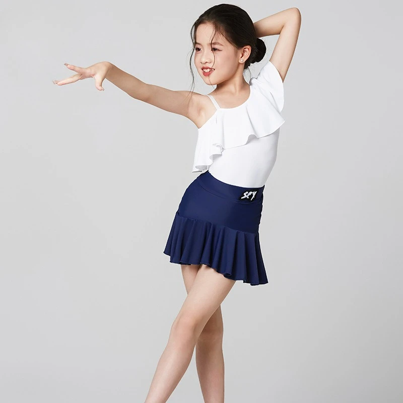 Novo verão crianças terno de dança latina terno prática para meninas