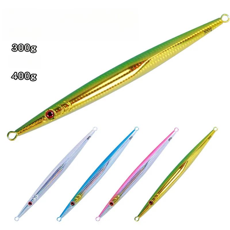 Hard Metal Jig Lure 100g 200g 300g 400g Fishing Baits Pencil Jigging Lure Fast Fall Sinking Luminous Spinner Lure Trolling Jigs