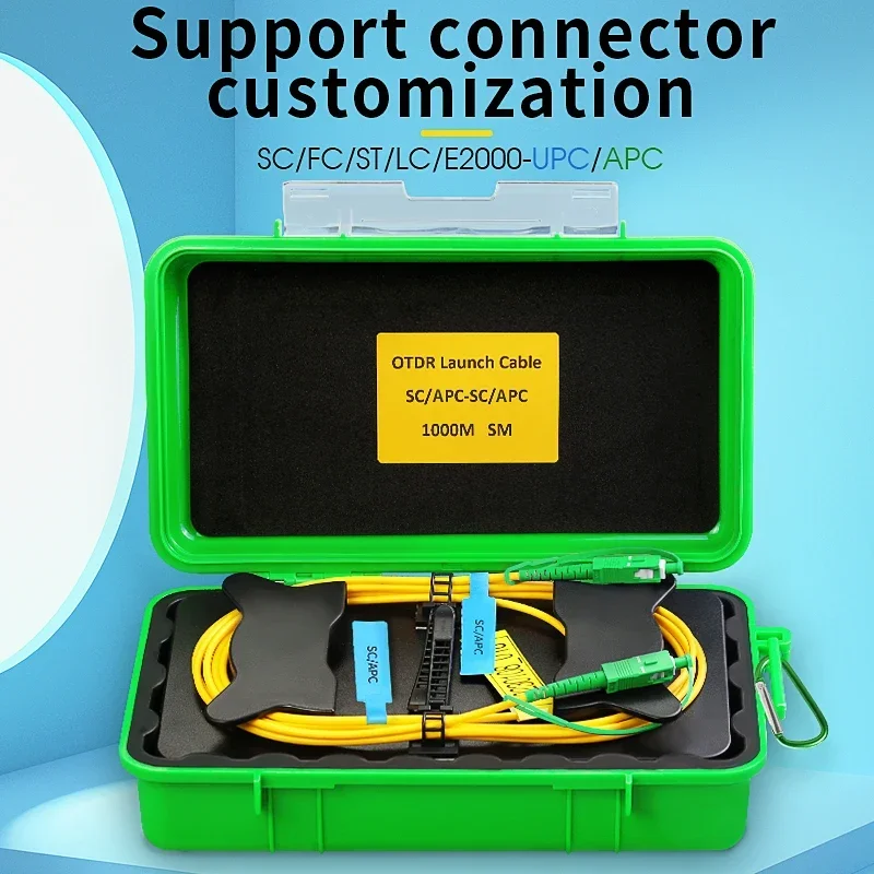 SC/APC-SC/APC Fiber Optic OTDR Launch Cable Box 1310/1550nm 150M~2000M(optional) OTDR Dead Zone Eliminator