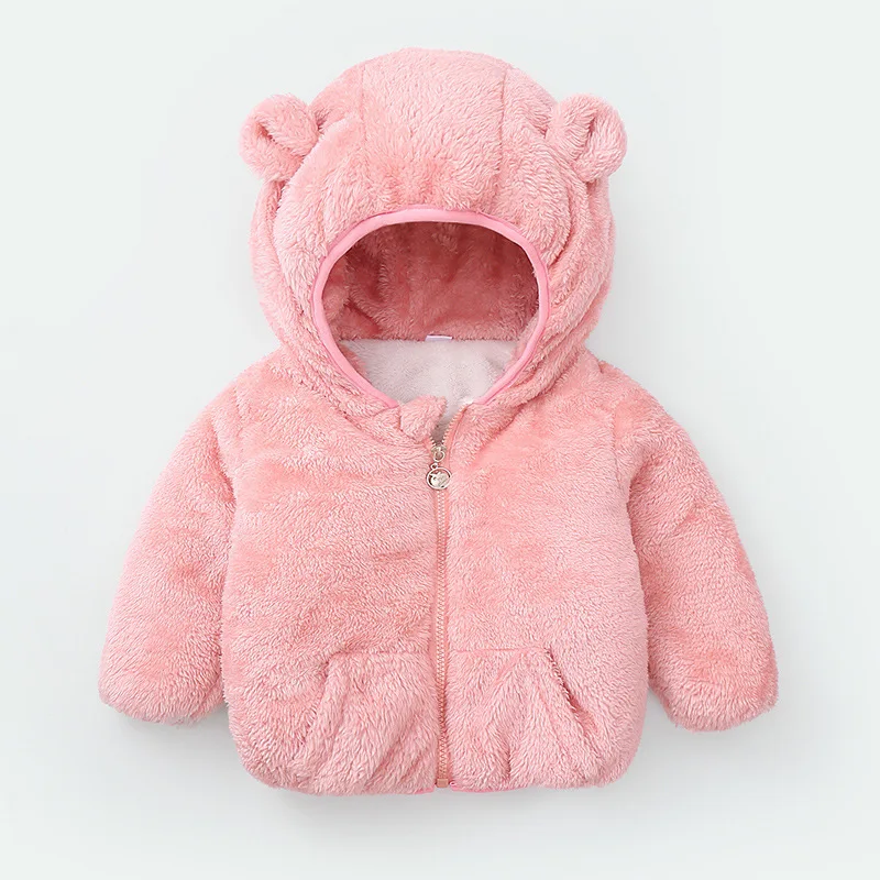 

Cute Double Sided Hoodie Plush Winter Warm Jacket for Girls and Boys 7 Color Children Birthday Present Outerwear