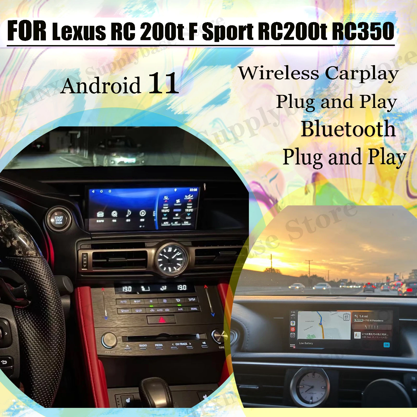 Multimedia Stereo Car Radio Android Screen For Lexus RC 200t F Sport RC200t RC350 2014-2018 GPS Navigation Automotive Head Unit