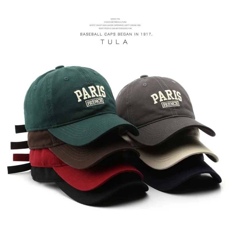 

Unisex Letter Embroidered Baseball Cap Adjustable Sun Washed Outdoor Hat for Men Women Spring Autumn Sun Protection​