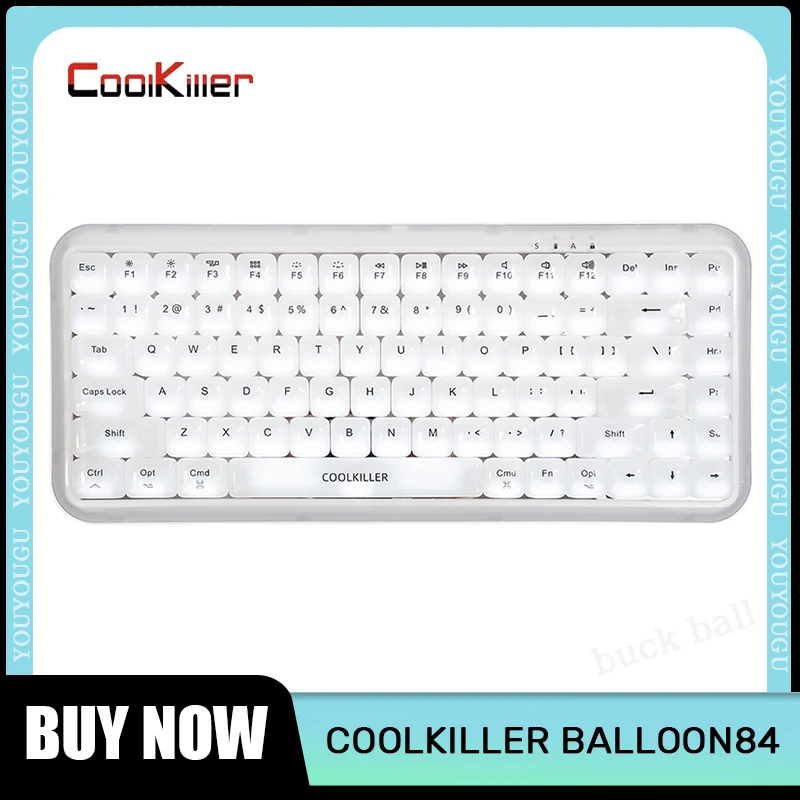 

Механическая клавиатура Coolkiller Balloon84, низкопрофильная беспроводная, 3 режима, Rgb, матовая, прозрачная, горячая замена, Офисная Клавиатура для Ipad, Mac