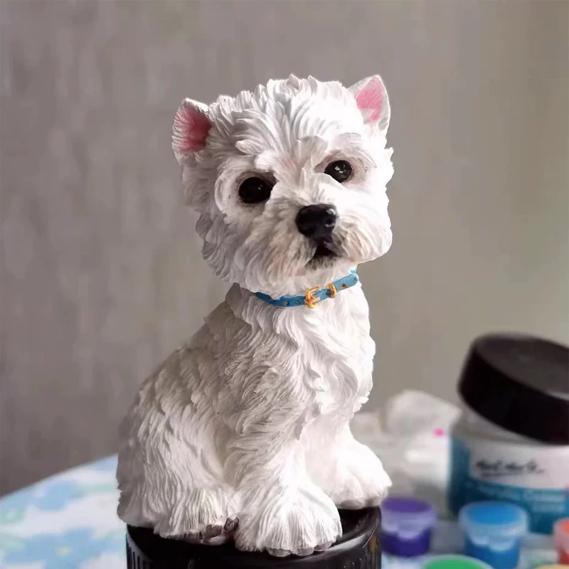 Lindo cachorro perro West Highland Terrier vela molde de silicona Yorkshire Terrier para fabricación de velas jabón hecho a mano herramienta de artesanía de yeso