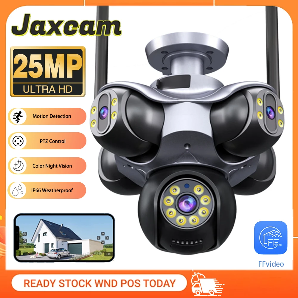 

﻿ 25MP 4K Wifi Panoramic Security Camera Outdoor 5 Lens 5 Screens Auto Tracking Wireless PTZ CCTV Video Surveillance Camera
