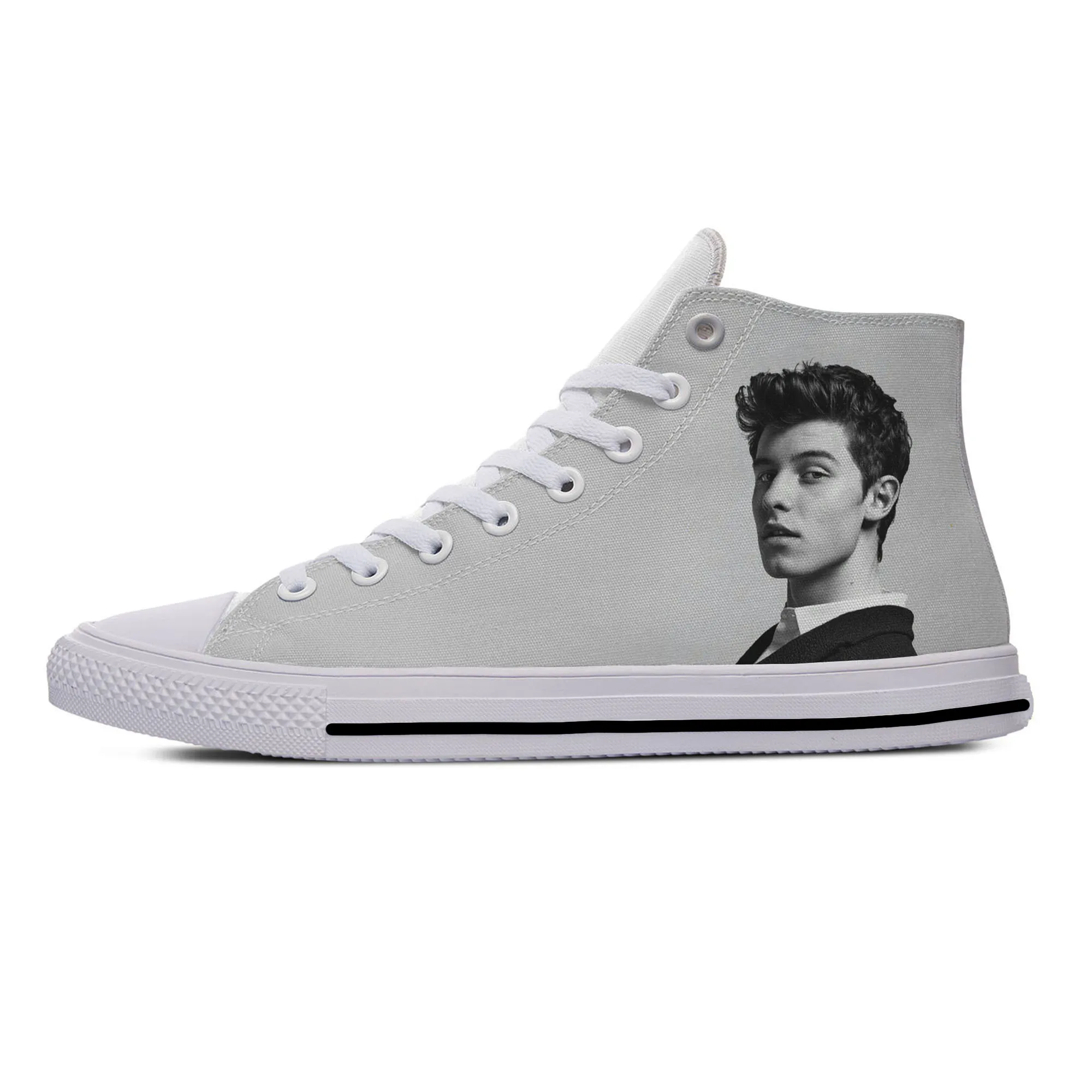 Hot Summer Shawn Mendes Pop Singer Fashion Classic Casual Shoes High Top Lightweight Breathable Board Shoes Men Women Sneakers