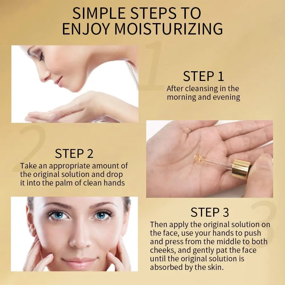 Serum z nikotynamidem i złotem 24-karatowym - Przeciwstarzeniowe, na przebarwienia i trądzik do twarzy - Nawilżająco-rozjaśniająca formuła (30 ml)