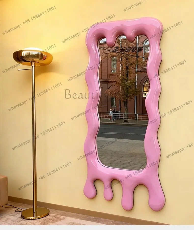 YJ American dressing mirror creative wall hanging art irregular home decoration mirror designer high-end sense