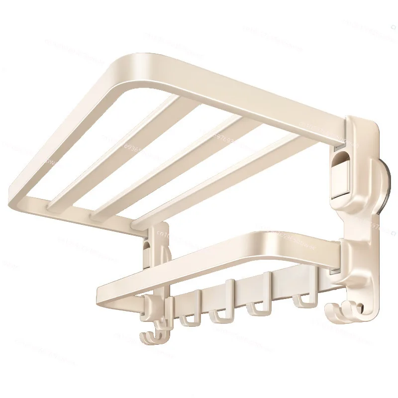 Suction Cup Towel Rack, Bathroom Non-punching Bath Towel Rack, Bathroom Rack Integrated Toilet Storage Hook Hanging Rod